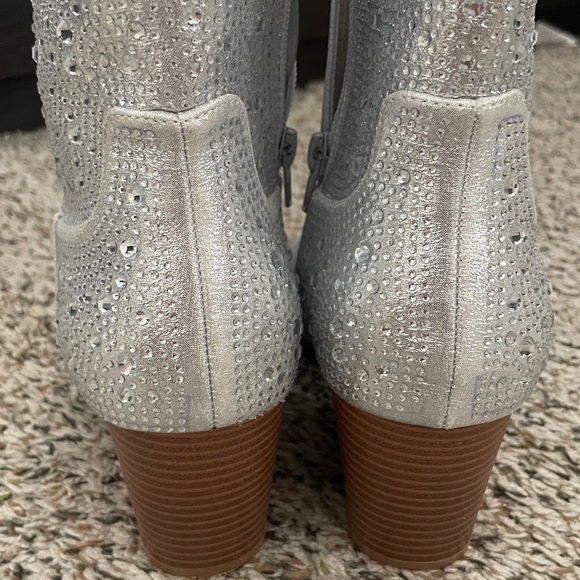 Lulus Silver Rhinestone Ankle Booties - Picture 8 of 8